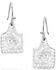 Image #1 - Montana Silversmiths Women's Chiseled Cow Tag earrings , Silver, hi-res