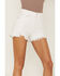 Image #2 - Daze Women's Troublemaker in Trash Raw Hem White Shorts, White, hi-res