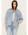 Image #1 - Wrangler Women's Medium Wash Denim Padded Trucker Jacket, Medium Wash, hi-res