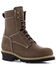 Image #1 - Frye Men's 8" Lace-Up Waterproof Logger Work Boots - Steel Toe, Dark Brown, hi-res