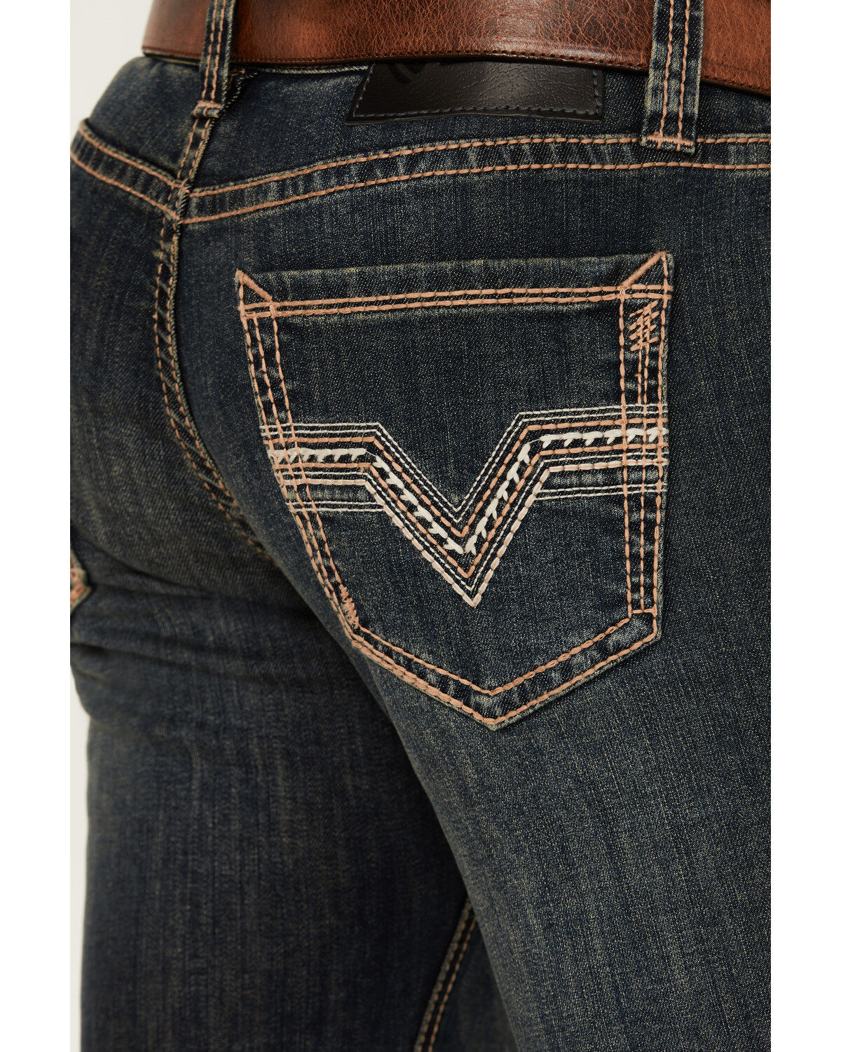 Image #4 - Rock & Roll Denim Men's Revolver Dark Wash Slim Straight Stretch Denim Jeans, Dark Wash, hi-res