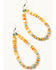 Image #2 - Paige Wallace Women's Spiny Oyster Long Loop Earrings, Orange, hi-res