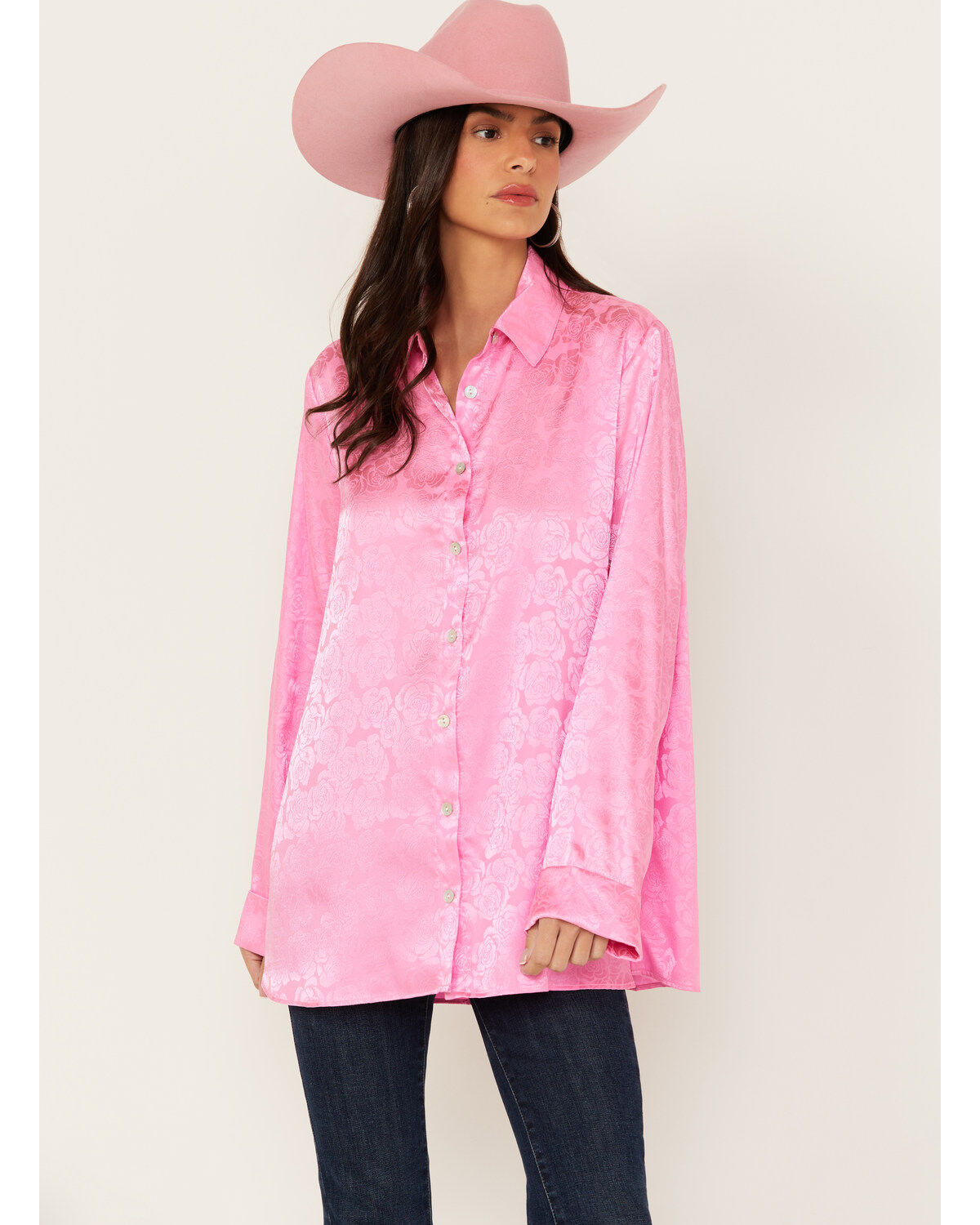 Image #1 - Show Me Your Mumu Women's Smith Button-Down Top, Bright Pink, hi-res