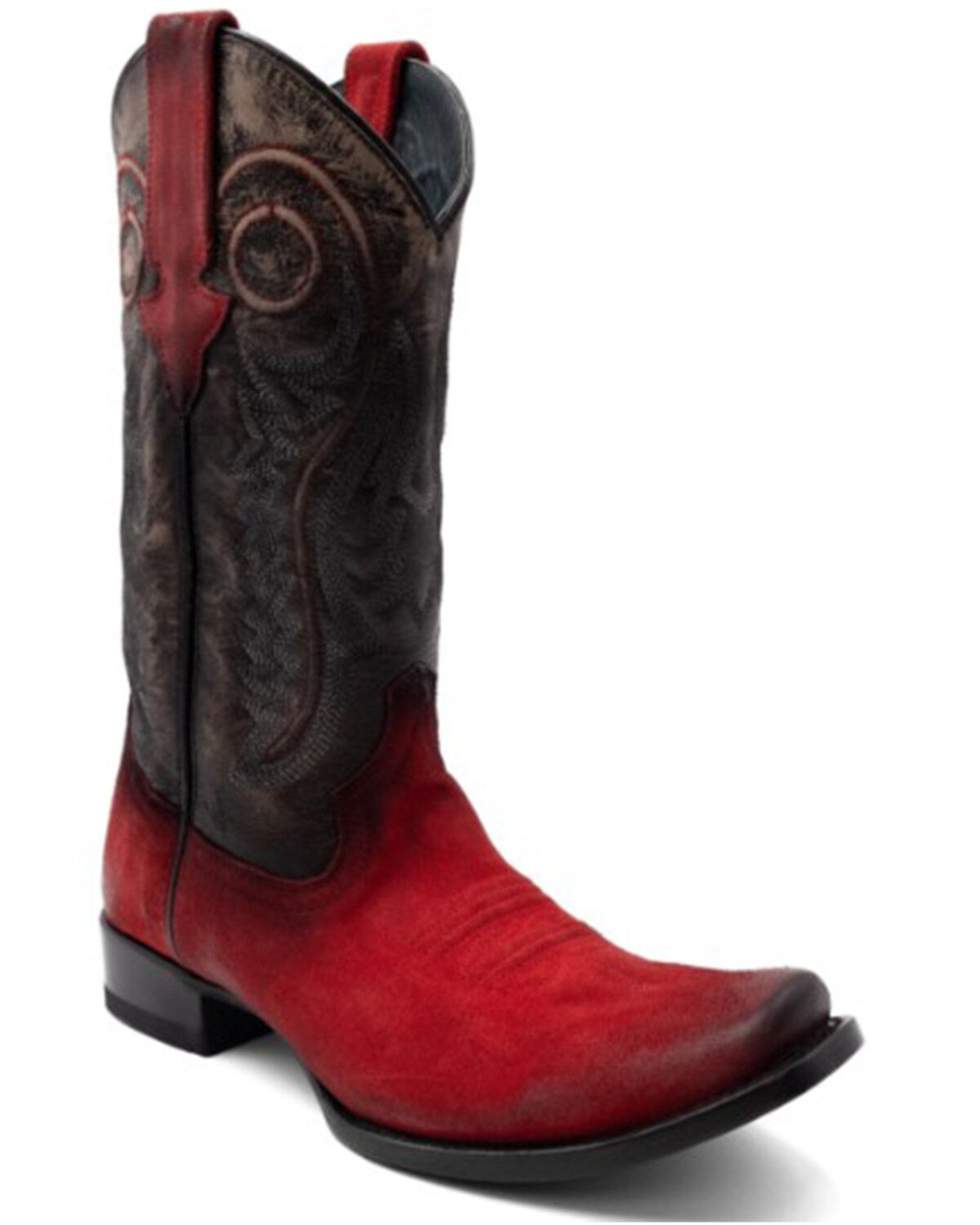 Image #1 - Ferrini Men's Roughrider Western Boots - Square Toe, Red, hi-res