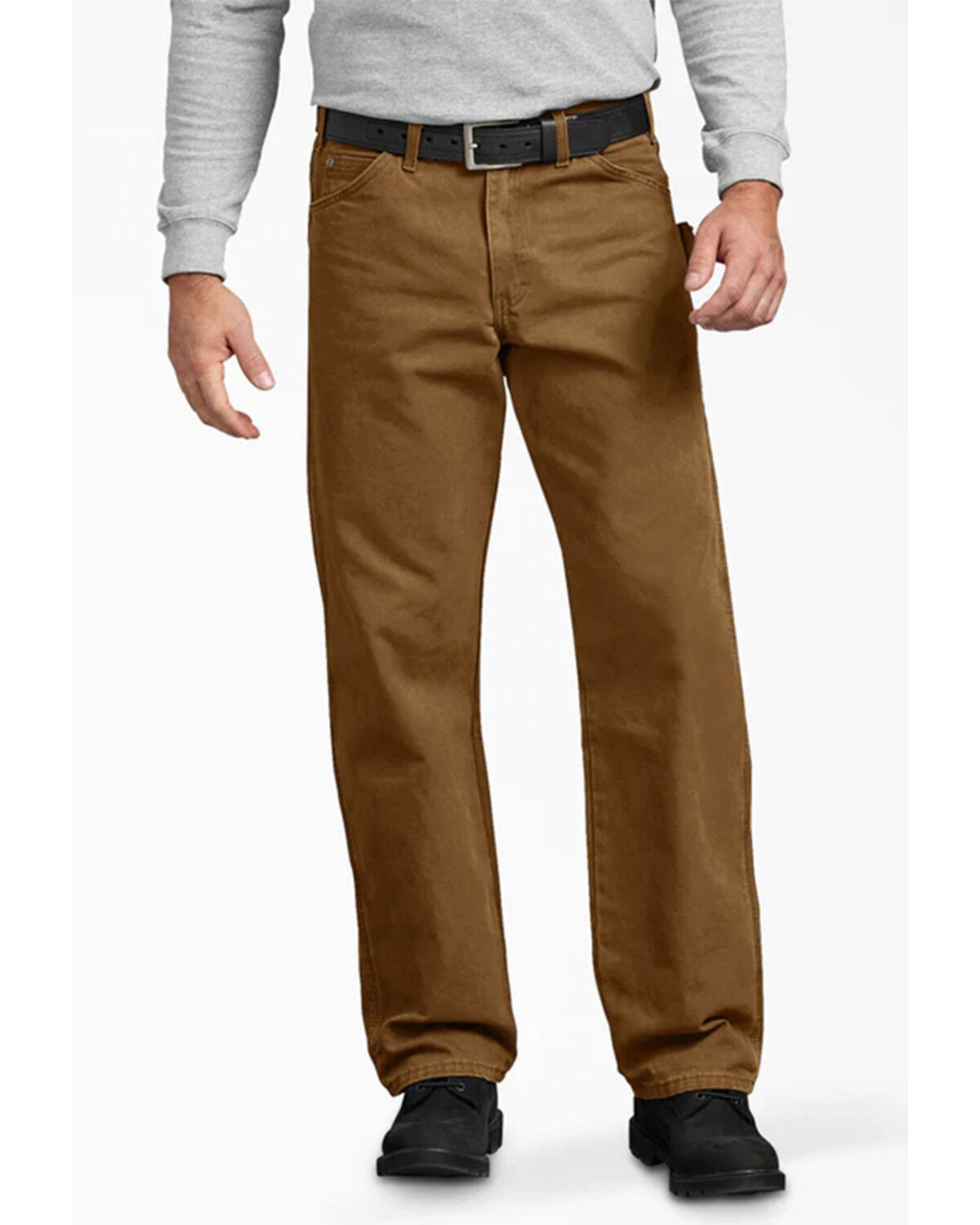 Dickies Men's Relaxed Fit Sanded Duck Carpenter Pants, Brown, hi-res