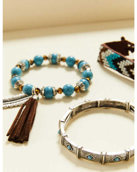 Image #1 - Shyanne Women's Summer Nights Turquoise Southwestern Beaded Bracelet Set, Turquoise, hi-res