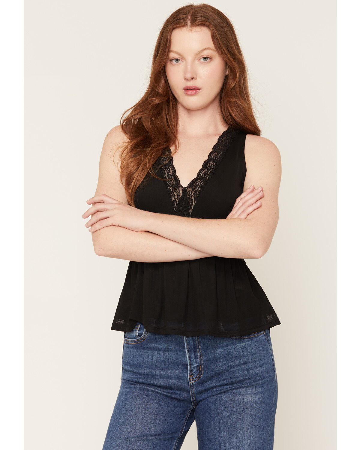 Image #1 - Wild Moss Women's Lace Tank, Black, hi-res
