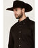 Image #2 - Cody James Men's Basic Solid Long Sleeve Button-Down Stretch Western Shirt - Tall, Brown, hi-res