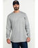 Image #1 - Hawx Men's FR Pocket Long Sleeve Work T-Shirt - Big, Silver, hi-res