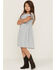 Image #2 - Hayden Girls' Ruffle Sleeve Swiss Dot Tunic Dress, Blue, hi-res