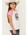 Image #2 - Rock & Roll Denim Girls' Yee Haw Short Sleeve Graphic Tee , Pink, hi-res