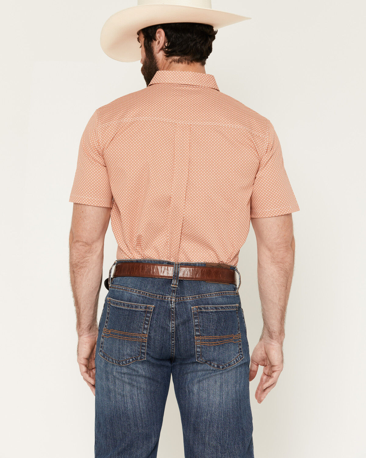 Image #4 - Cody James Men's Grill And Greet Medallion Print Short Sleeve Stretch Western Shirt, Red, hi-res