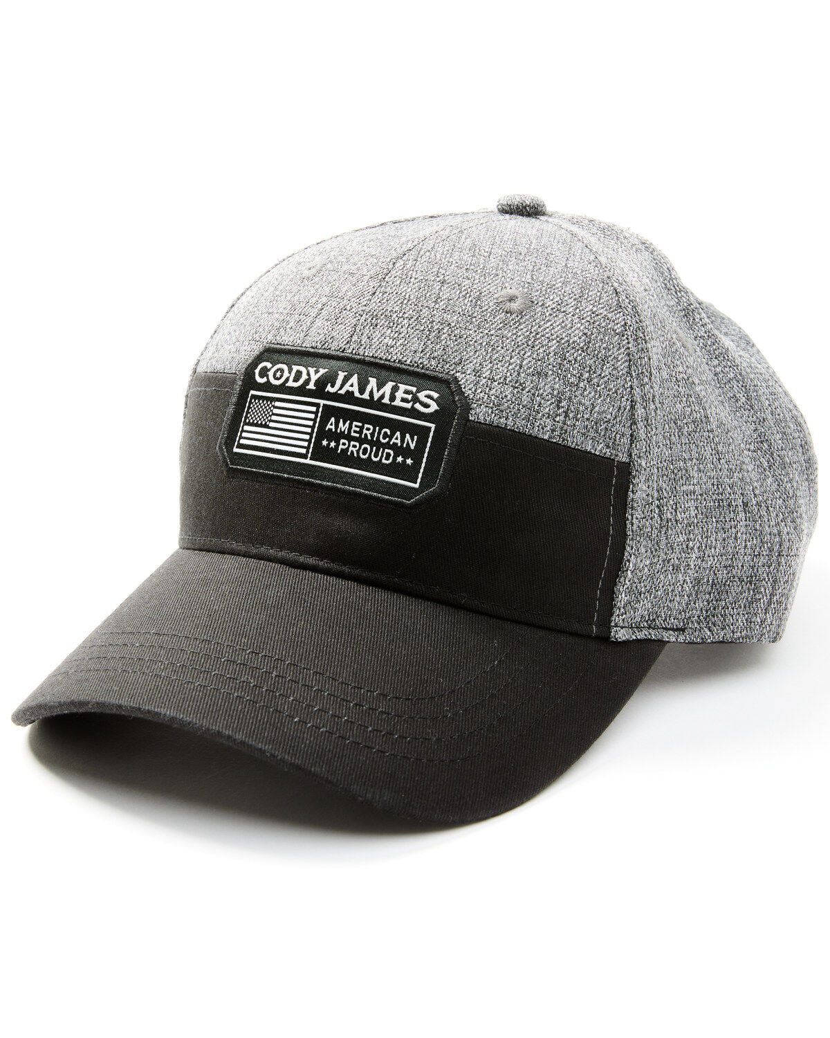Cody James Men's American Proud Patch Ball Cap, Black, hi-res