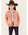 Image #1 - Shyanne Girls' Juniper Faux Suede Fringe Jacket , Rose, hi-res