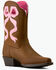 Image #1 - Ariat Girls' Lil Beaux Western Boots - Snip Toe, Brown, hi-res