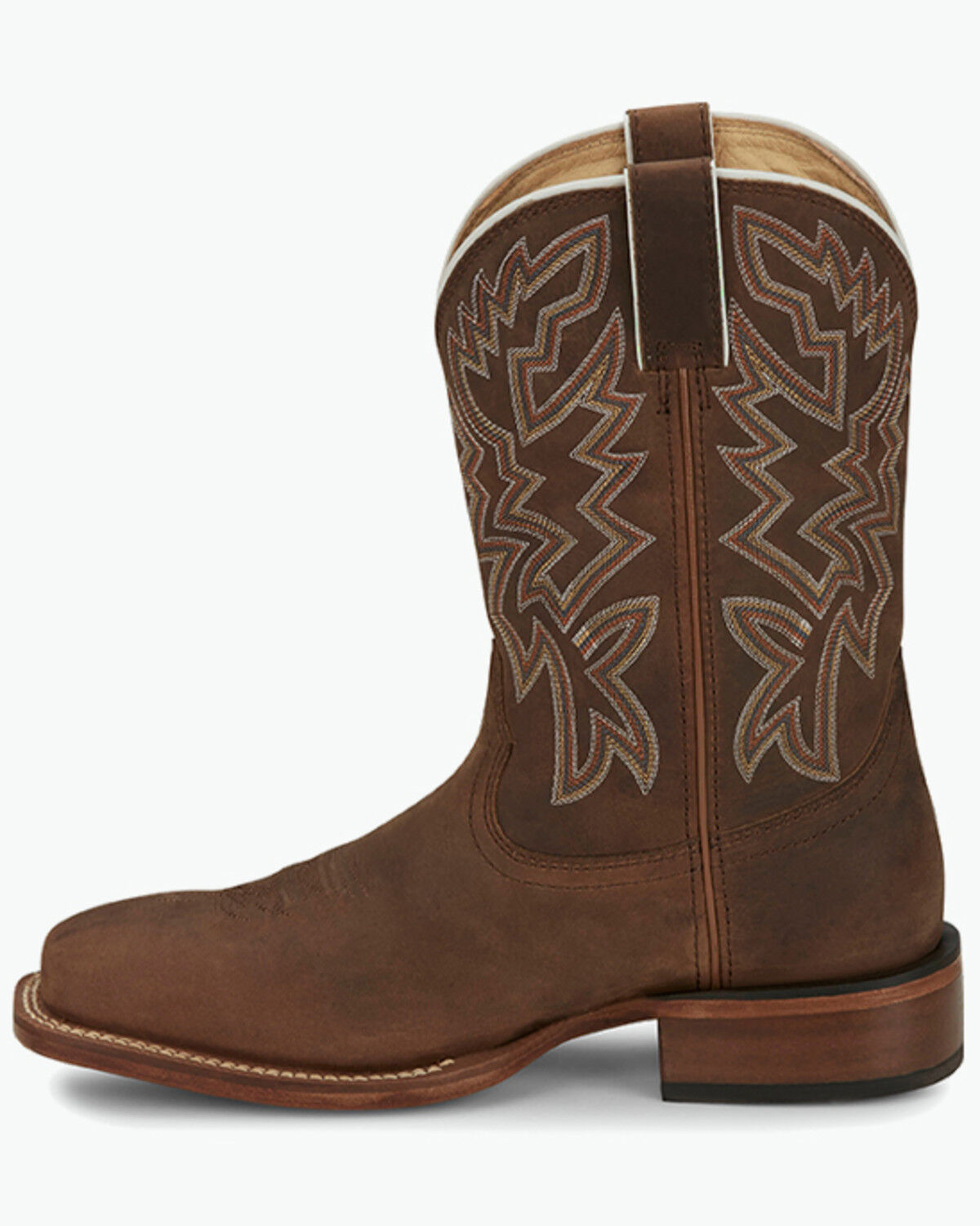 Image #3 - Justin Men's Frontier Western Boots - Broad Square Toe, Brown, hi-res