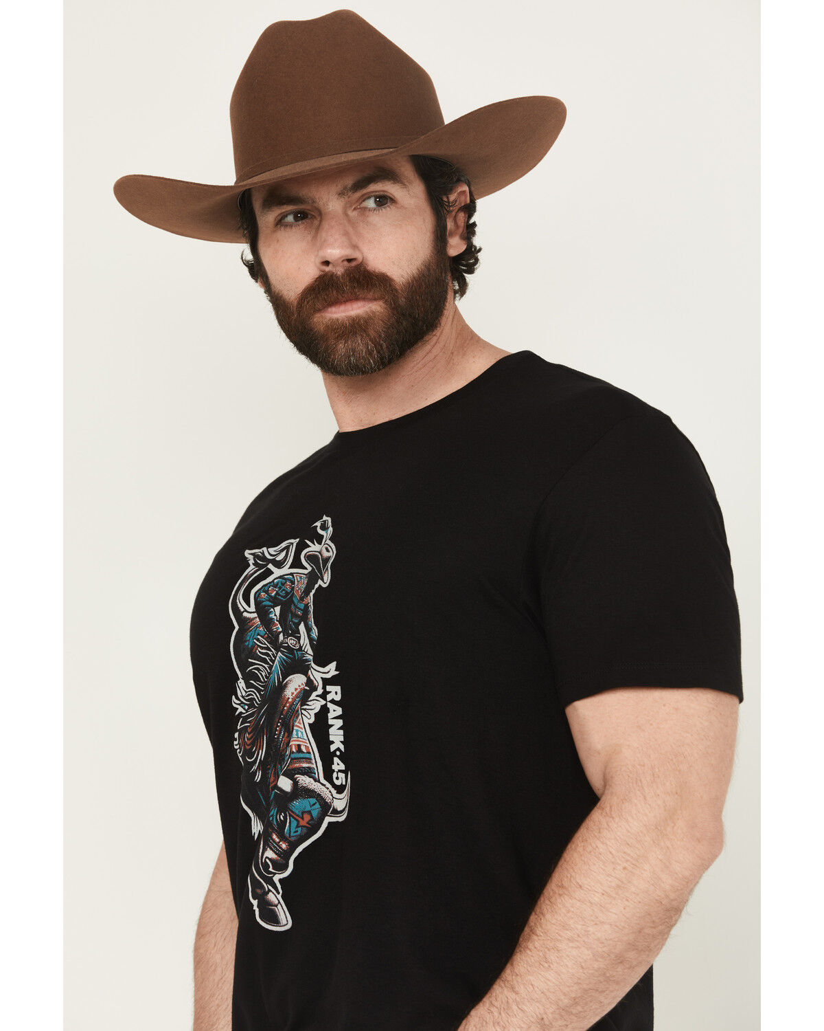Image #2 - RANK 45&reg; Men's Southwest Bull Short Sleeve Graphic T-Shirt, Black, hi-res