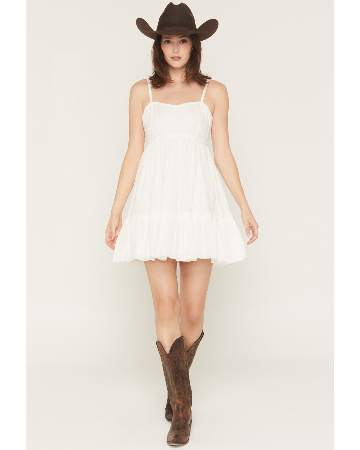 Image #3 - Shyanne Women's Tiered Tie-Back Mini Dress, White, hi-res