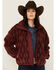 Image #1 - Ariat Women's Tonal Sherpa Jacket, Maroon, hi-res