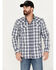 Image #1 - Moonshine Spirit&reg; Men's Rattler Plaid Print Long Sleeve Western Snap Shirt, Navy, hi-res