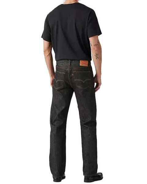 Image #2 - Levi's Men's 501 Original Shrink-to-Fit Regular Straight Leg Jeans, Indigo, hi-res