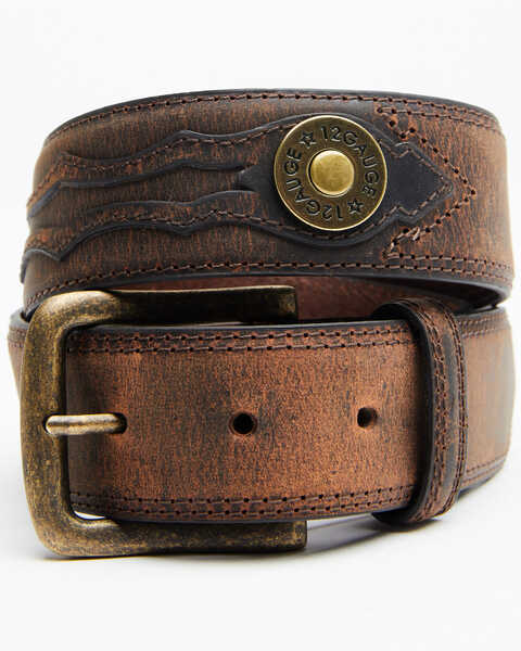 Image #1 - Cody James Men's 12 Gauge Ornament Belt, Brown, hi-res