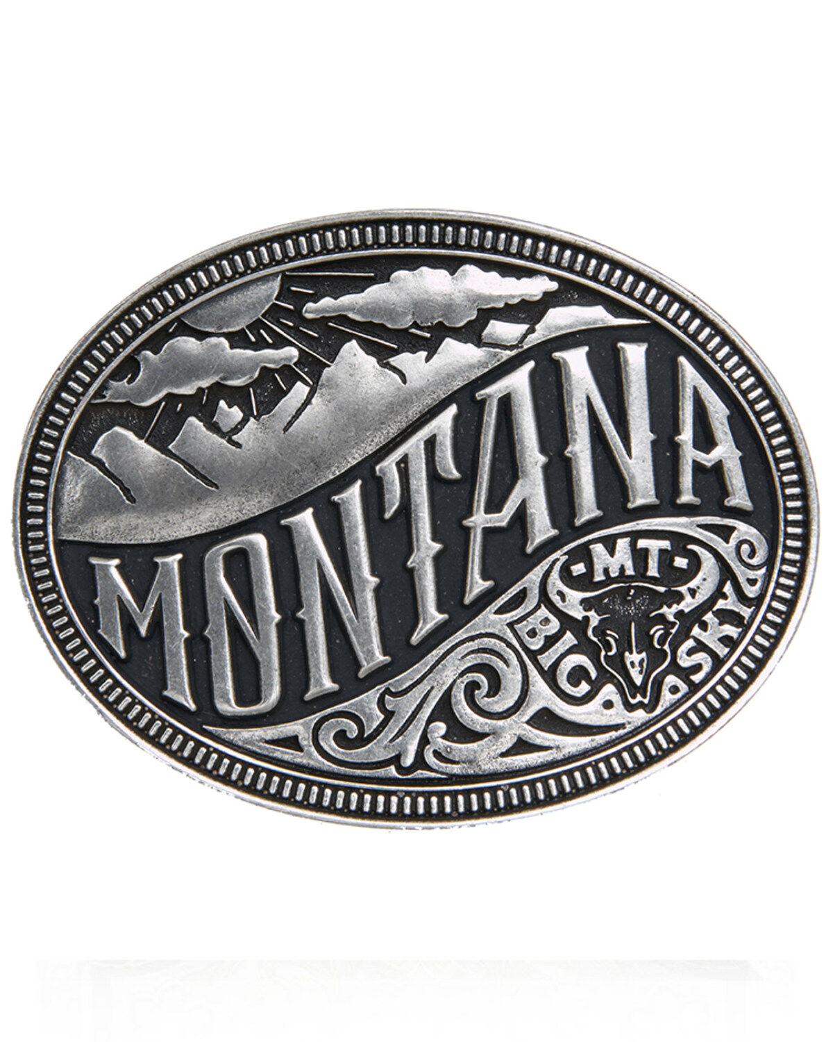 Cody James Montana State Heritage Buckle, Silver, hi-res