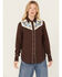 Image #1 - Stetson Women's Embroidered Yoke Long Sleeve Snap Western Shirt, Brown, hi-res