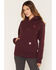 Image #1 - Carhartt Women's Iconic Clarksburg Logo Sweatshirt, Cherry, hi-res
