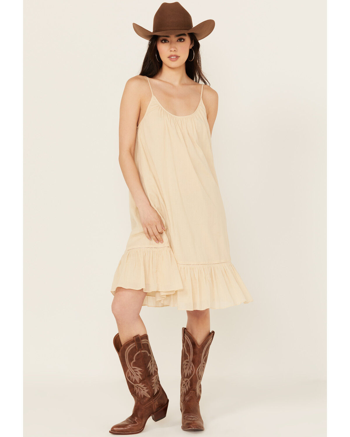 Image #2 - Cleo + Wolf Women's Beatrice Solid Sleeveless Midi Dress, Oatmeal, hi-res