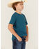 Image #2 - Cody James Boys' Barbed Cowboy Short Sleeve Graphic T-Shirt, Blue, hi-res