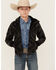 Image #1 - Cody James Boys' Basin Southwestern Print Hooded Jacket , Charcoal, hi-res