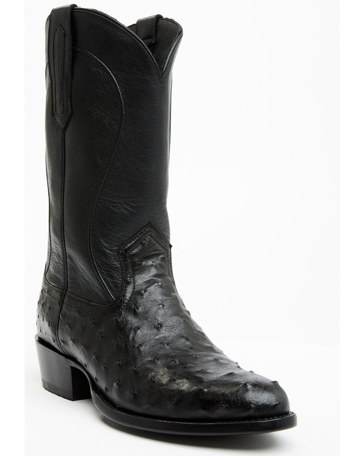 Cody James Black 1978&reg; Men's Chapman Exotic Full-Quill Ostrich Western Boots - Round Toe, Black, hi-res