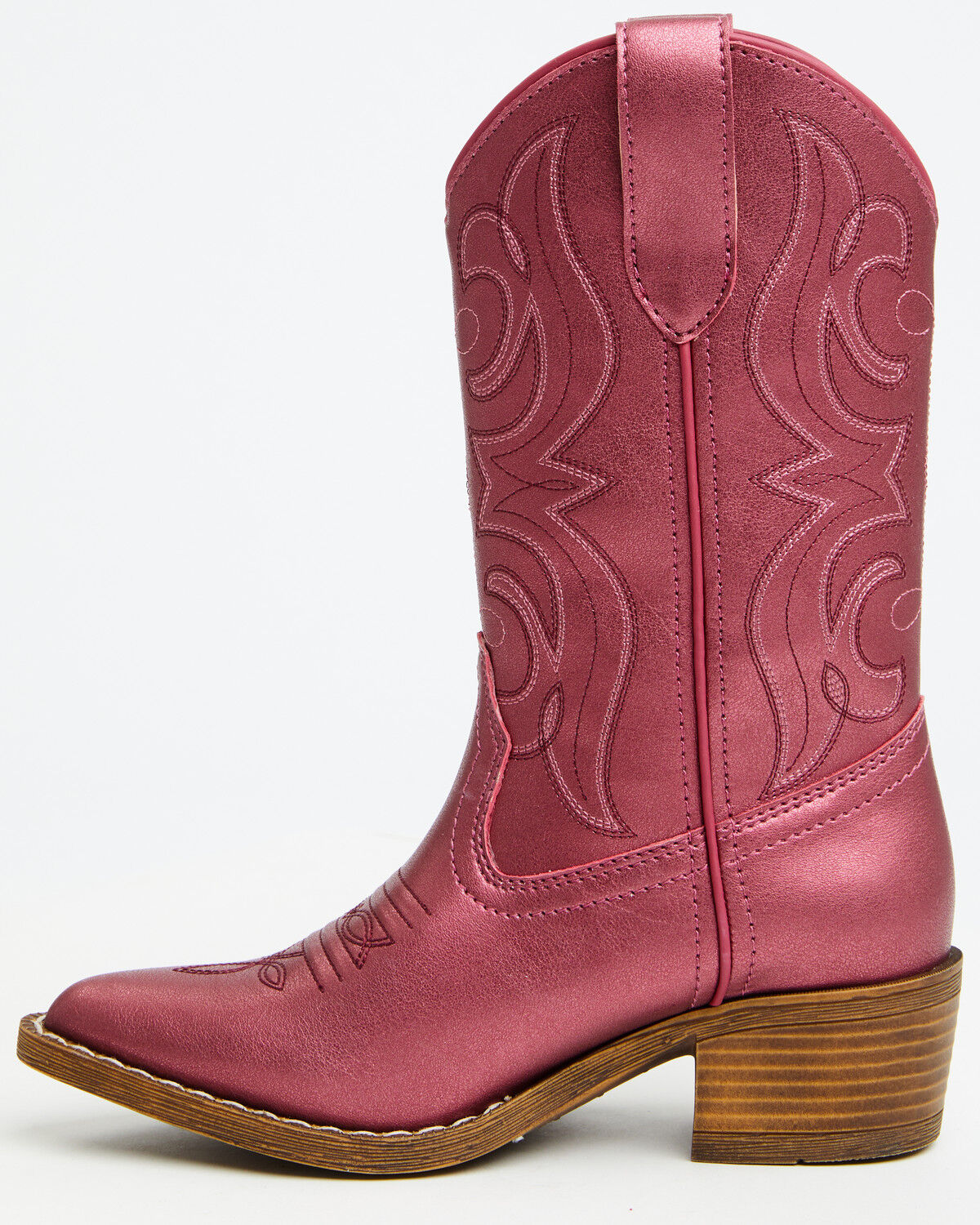 Image #3 - Shyanne Girls' Harper Metallic Western Boots - Round Toe, Pink, hi-res