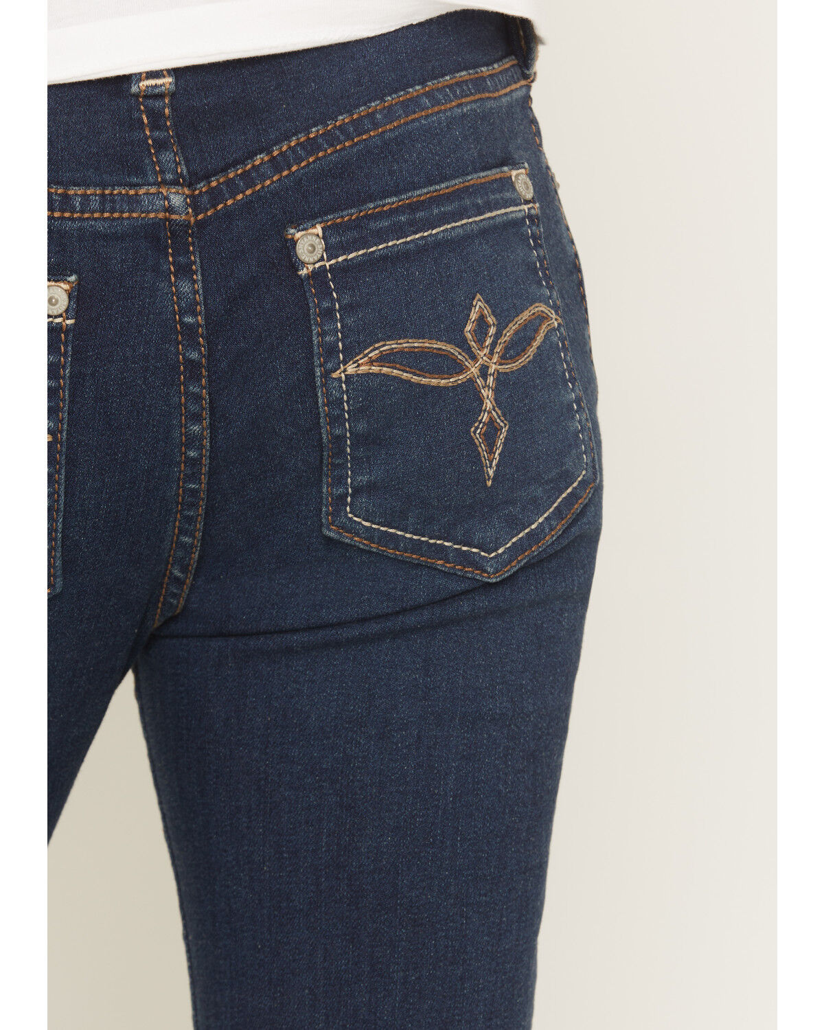 Image #4 - Shyanne Girls' Shayla Troy Dark Wash Mid Rise Bootcut Stretch Denim Jeans, Dark Wash, hi-res