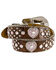Image #2 - Nocona Girls' Croc Print Heart Belt, Brown, hi-res