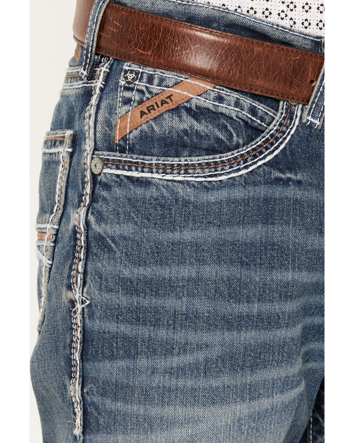 Image #2 - Ariat Men's M4 Coltrane Durango Low Rise Fashion Boot Cut Jeans, Denim, hi-res