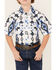 Image #3 - Rock & Roll Denim Boys' Southwestern Print Short Sleeve Pearl Snap Stretch Western Shirt, White, hi-res