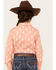 Image #4 - Shyanne Girls' Southwestern Print Long Sleeve Button-Down Stretch Western Shirt, Brick Red, hi-res