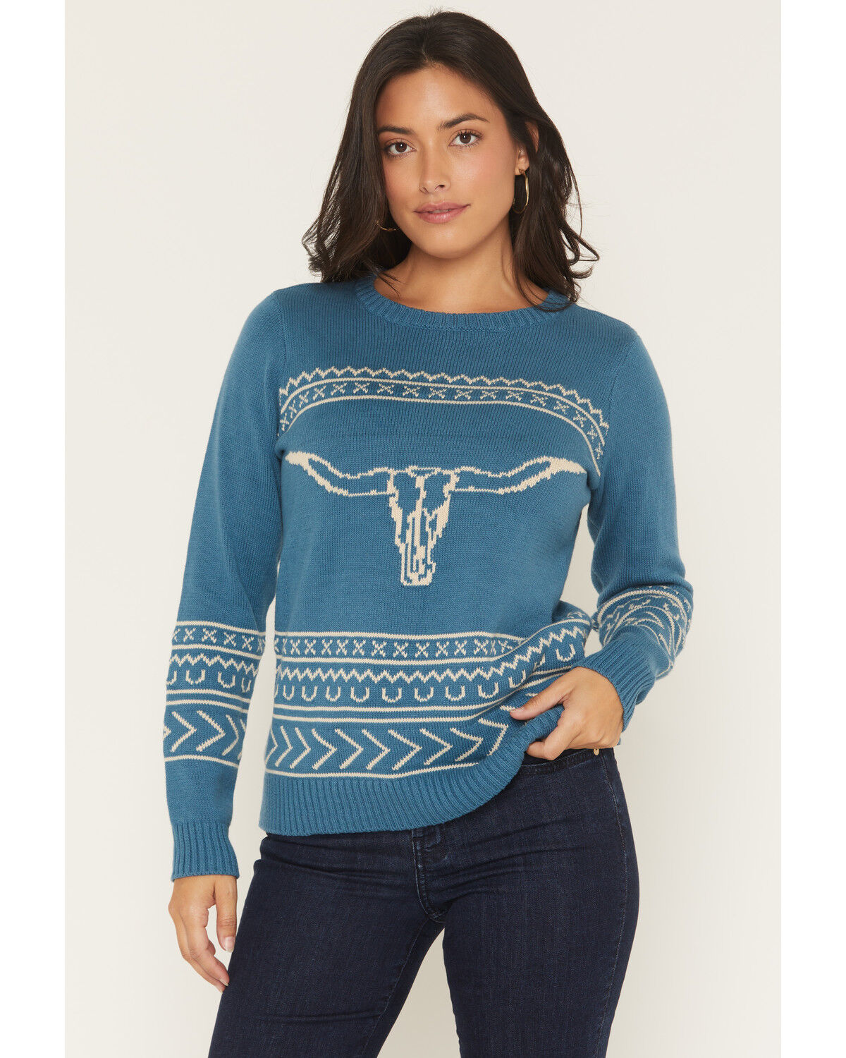 Image #1 - Cotton & Rye Women's Steerhead Sweater, Blue, hi-res