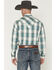 Image #4 - Stetson Men's Dobby Plaid Print Long Sleeve Snap Western Shirt, Blue, hi-res