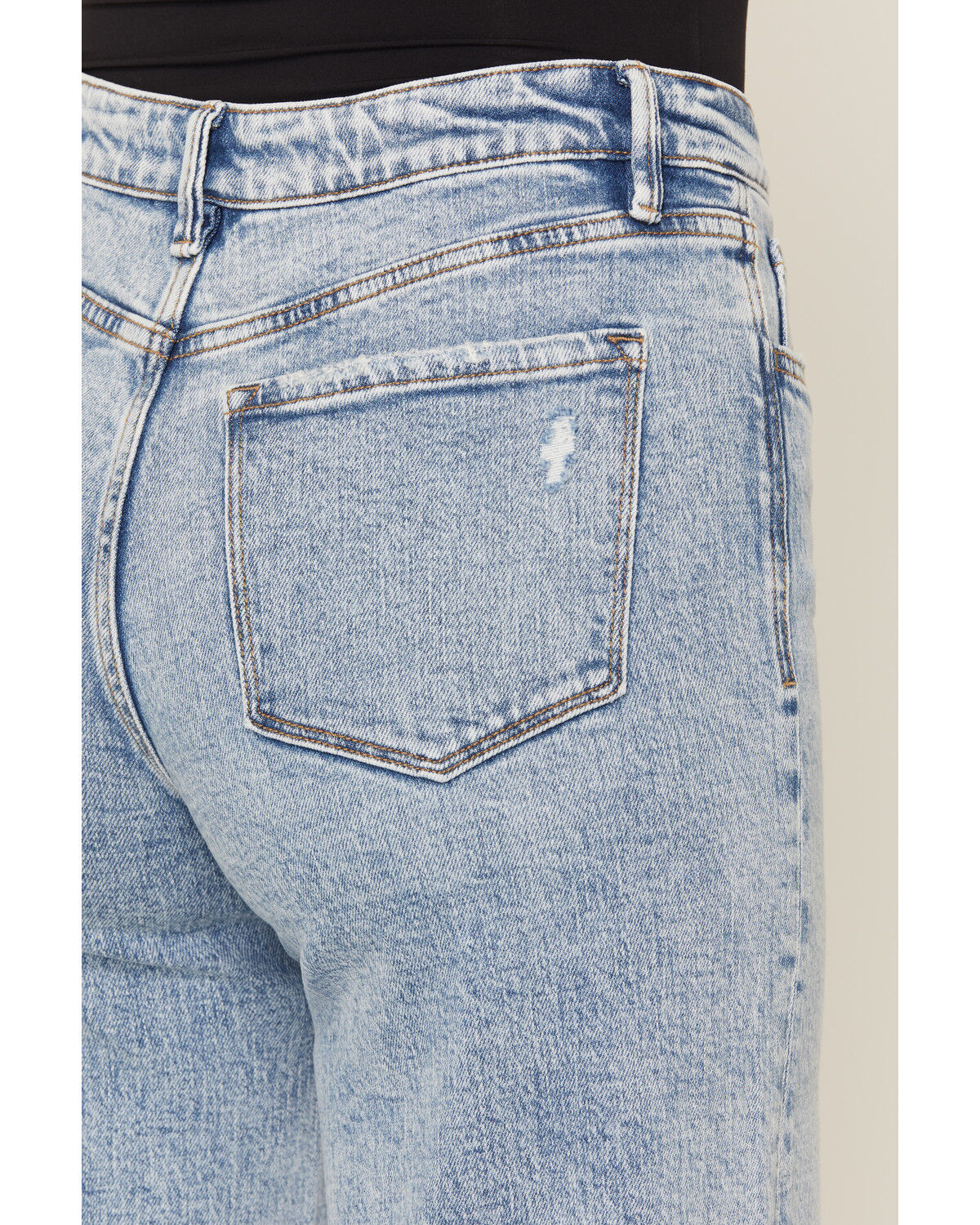 Image #4 - Flying Monkey Women's Medium Wash High Rise Wide Leg Stretch Denim Jeans, Medium Wash, hi-res