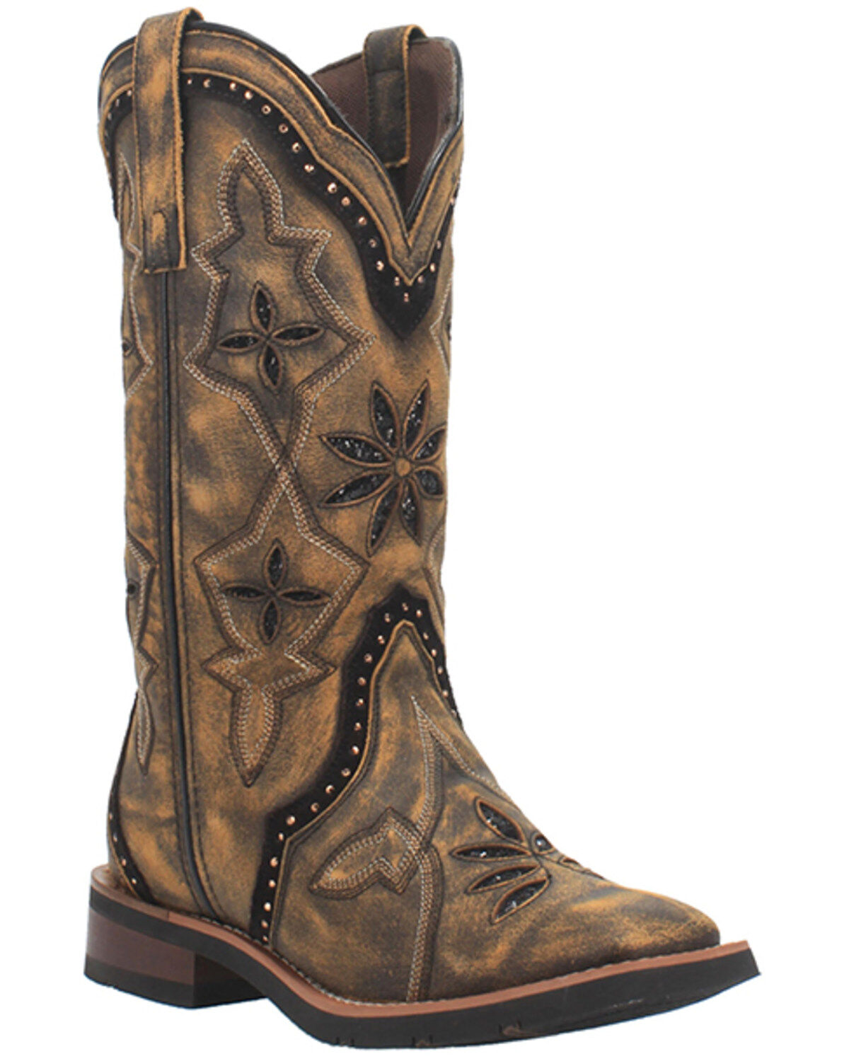 Laredo Women's Bouquet Western Performance Boots - Broad Square Toe, Brown, hi-res
