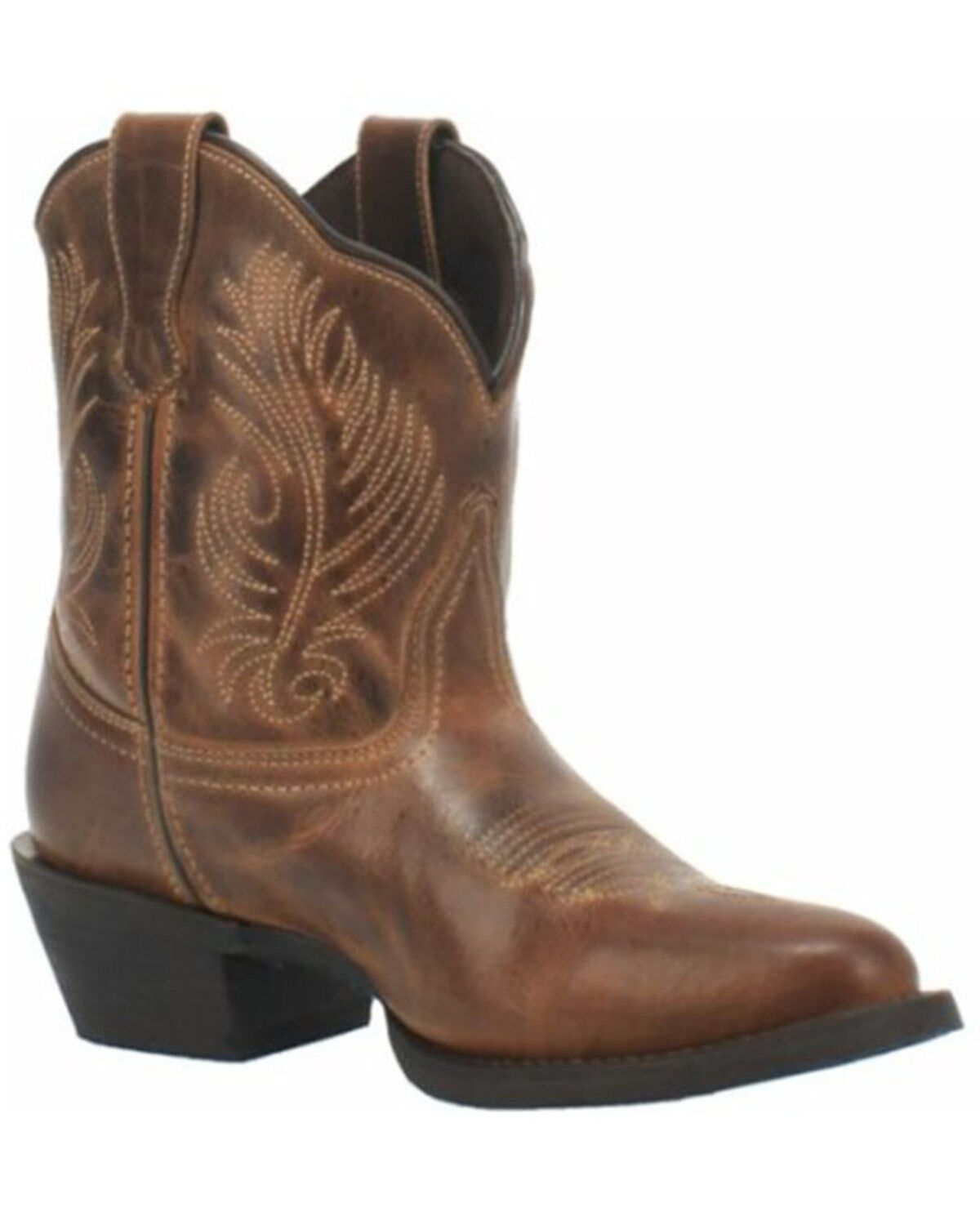 Image #1 - Laredo Women's Brown Shortie Western Booties - Round Toe, Brown, hi-res