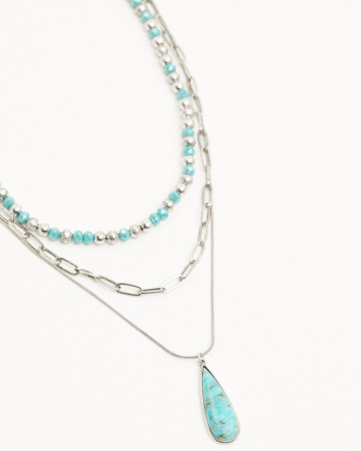 Image #1 - Shyanne Women's Ridge Canyon Turquoise Layered Necklace, Silver, hi-res