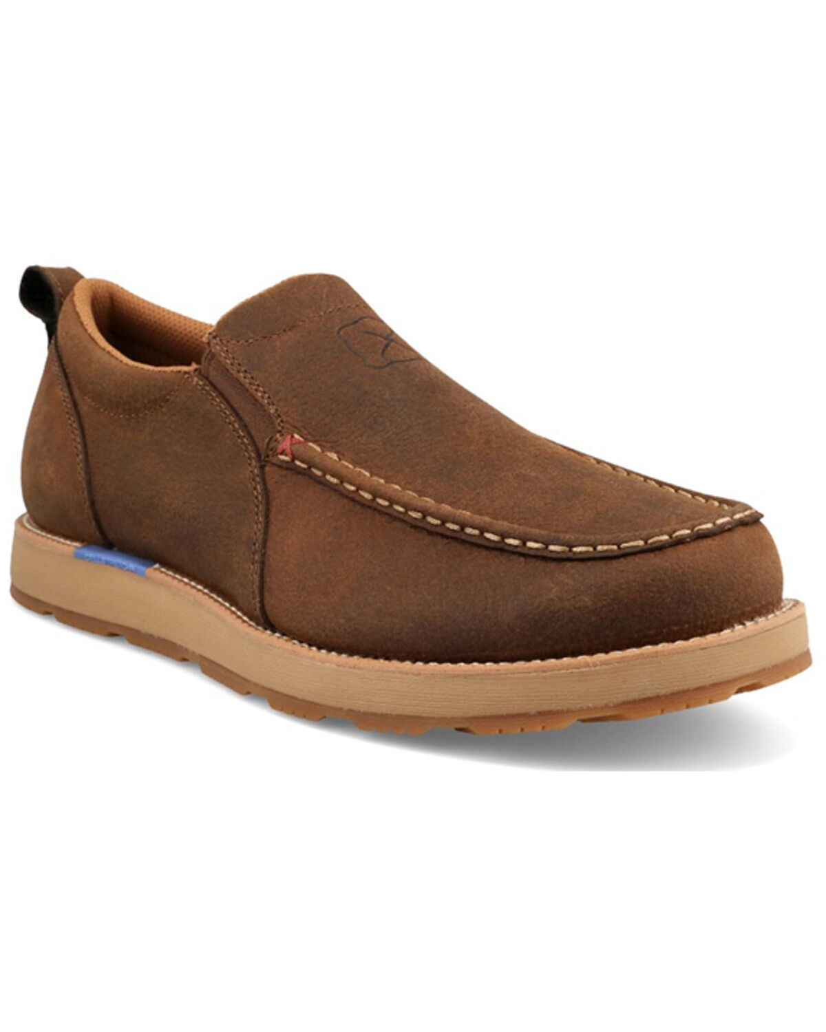 Image #1 - Twisted X Men's CellStretch&reg; Wedge Sole Slip-On Casual Shoes - Moc Toe, Brown, hi-res