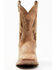 Image #4 - Laredo Men's Distressed Leather Western Boots - Broad Square Toe, Tan, hi-res