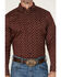 Image #3 - RANK 45&reg; Men's Bronc Buster Geo Print Long Sleeve Button-Down Stretch Western Shirt, Burgundy, hi-res