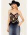 Image #1 - Revel Women's Crochet Fringe Tank Top , Black, hi-res