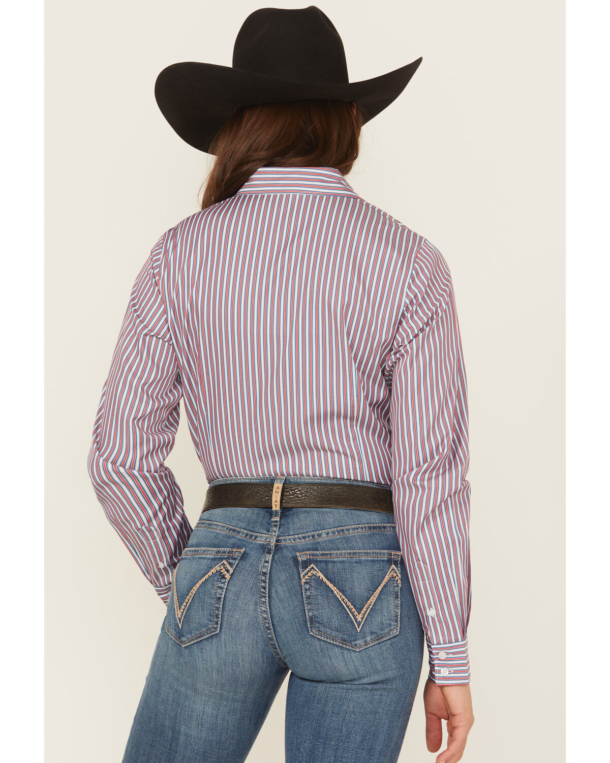 Image #4 - Cinch Women's TENCEL&trade; Striped Print Long Sleeve Button-Down Shirt, Purple, hi-res